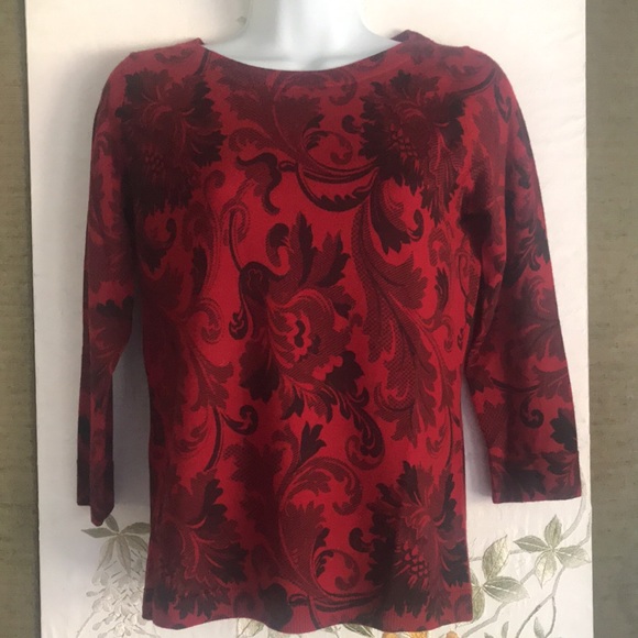 Merino wool red pullover sweater Talbots XS - Picture 2 of 7